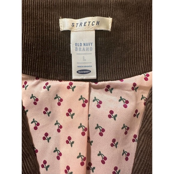 Old Navy Brown Stretch Corduroy Jacket with Cherry Lining-Large - Picture 3 of 16